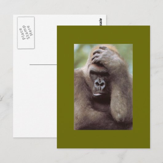 GORILLA DENKEN POSTKARTE (Vorne/Hinten)
