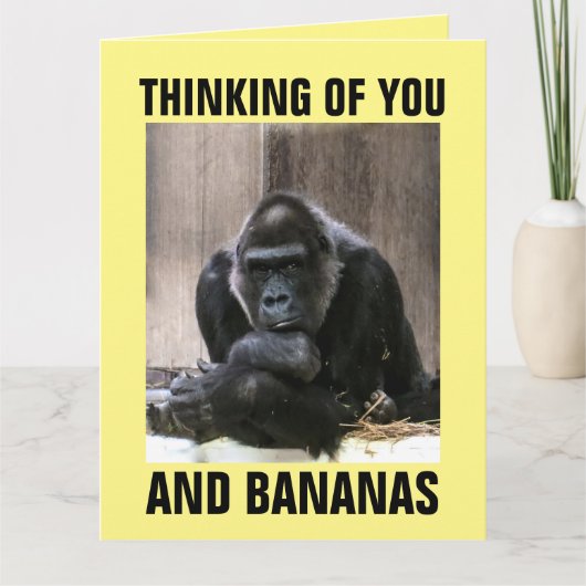 GORILLA DENKT AN IHRE FUNNY GREETING CARD KARTE (Vorderseite)