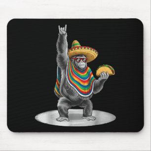 Gorilla, der Taco trägt, lustiger Cinco de Mayo Ju Mousepad