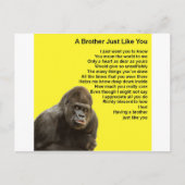 Gorilla Design - Bruder Gedicht Postkarte (Vorderseite)