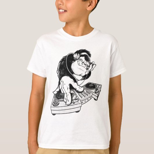 Gorilla DJ Einzigartiges Design T-Shirt (Vorderseite)