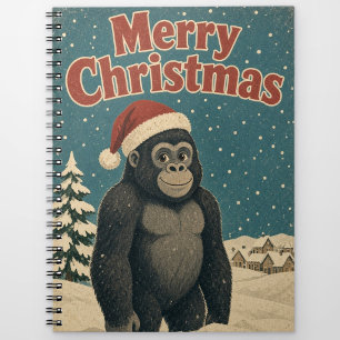 Gorilla-Dorf-Schneetier-Weihnachten Notizblock