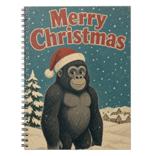 Gorilla-Dorf-Schneetier-Weihnachten Notizblock