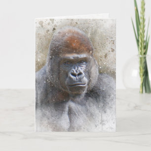 Gorilla-Dschungel-Safari-Kunstwerk Allround-Leerka Feiertagskarte