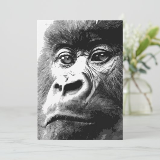 Gorilla Einladungen (Stehend Vorderseite)