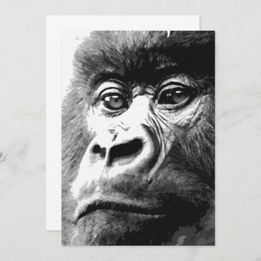 Gorilla Einladungen (Vorne/Hinten)