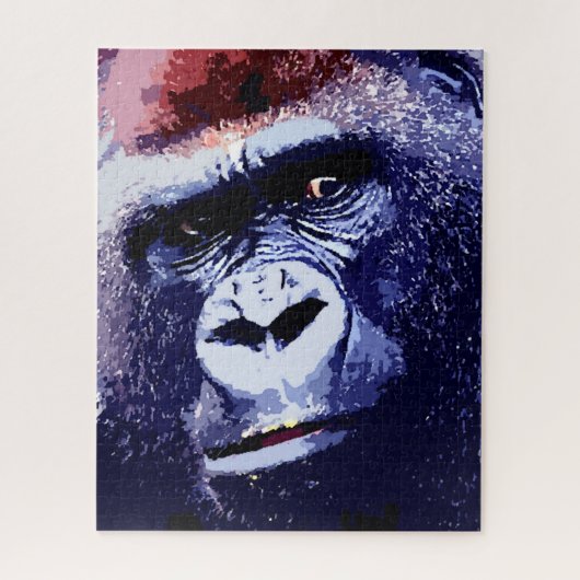 Gorilla Face Blue Pop Puzzle (Vertikal)