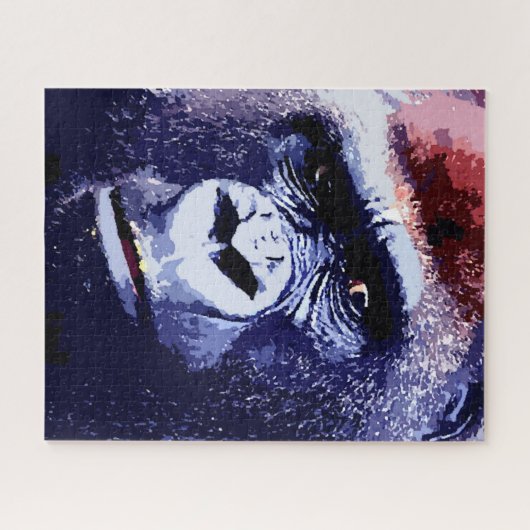 Gorilla Face Blue Pop Puzzle (Horizontal)