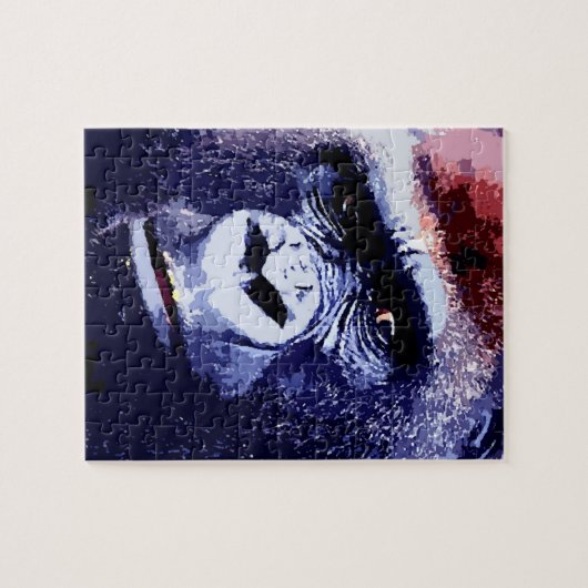 Gorilla Face Blue Pop Puzzle (Horizontal)