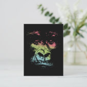 Gorilla Face - color Postkarte (Stehend Vorderseite)