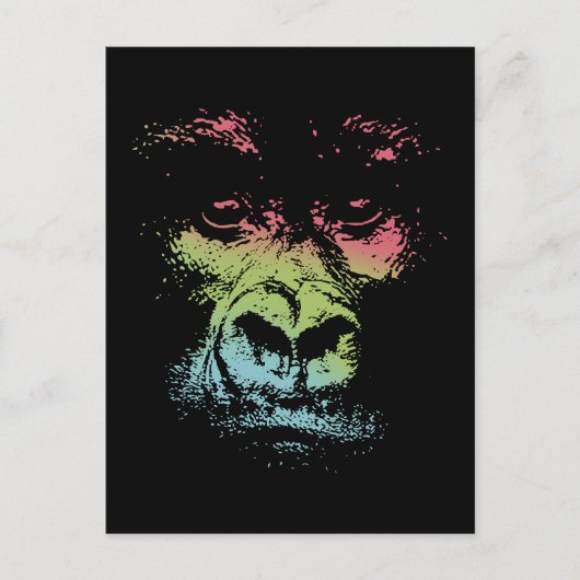 Gorilla Face - color Postkarte (Vorderseite)