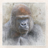 Gorilla Face Jungle Animal Water Glasuntersetzer (Vorderseite)