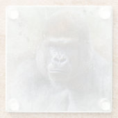 Gorilla Face Jungle Animal Water Glasuntersetzer (Rückseite)