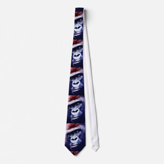 Gorilla Face Pop Art Neck Tie Krawatte (Vorderseite)