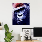 Gorilla Face Pop Art Poster Print. Gorilla Posters (Heimbüro)