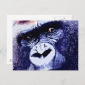 Gorilla Face Pop Art Postkarte (Vorne/Hinten)