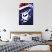 Gorilla Face Pop Art Wrapped Canvas Leinwanddruck (Insitu (Schlafzimmer))