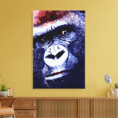 Gorilla Face Pop Art Wrapped Canvas Leinwanddruck (Insitu (Wohnzimmer))