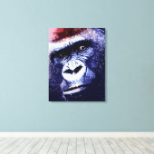 Gorilla Face Pop Art Wrapped Canvas Leinwanddruck (Insitu (Holzboden))