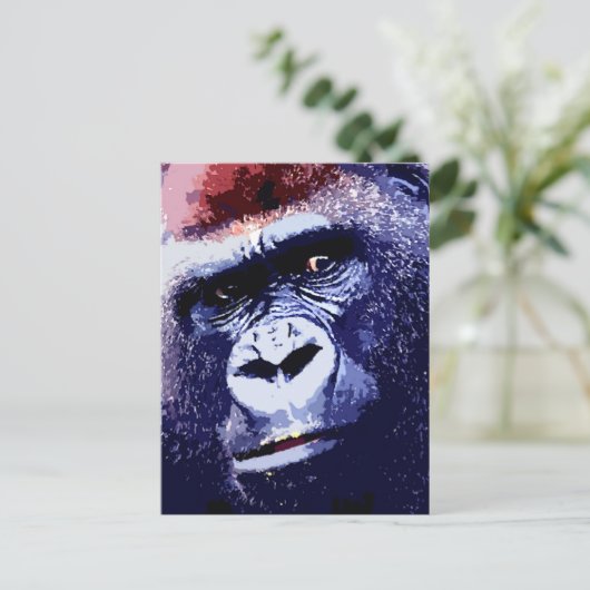 Gorilla Face Postkarte (Stehend Vorderseite)