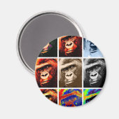 Gorilla Faces Magnet (Vorderseite/Rückseite)