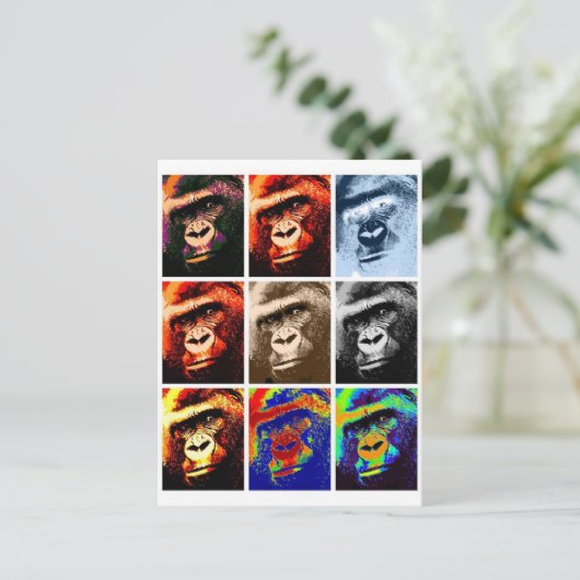 Gorilla Faces Postkarte (Stehend Vorderseite)