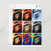 Gorilla Faces Postkarte (Vorne/Hinten)