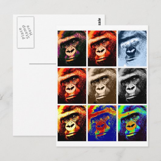 Gorilla Faces Postkarte (Vorne/Hinten)