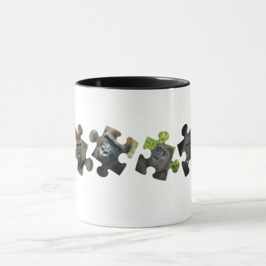 Gorilla-Familie - Puzzleteile Tasse (Zentrum)