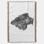 Gorilla Family Blanket ゴリラ家族のブランケット (GorillaLife) Decke (Vorderseite Vertikal)