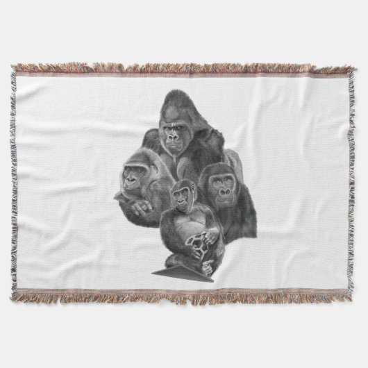 Gorilla Family Blanket ゴリラ家族のブランケット (GorillaLife) Decke (Vorderseite)
