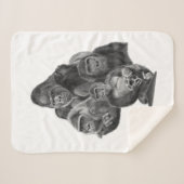 Gorilla Family Blanket ゴリラ家族のブランケット (GorillaLife) Sherpadecke (Vorderseite (Horizontal))