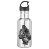 Gorilla Family bottle ゴリラ家族のボトル GorillaLife Edelstahlflasche (Vorderseite)