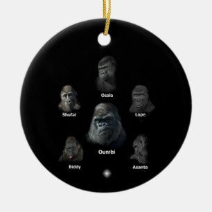 Gorilla Family Keramik Ornament