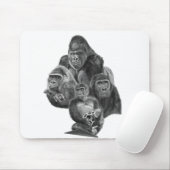 Gorilla Family Mouse Pad  ゴリラ家族のマウスパッド GorillaLife Mousepad (Mit Mouse)