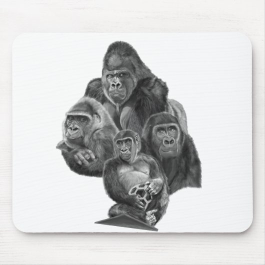 Gorilla Family Mouse Pad  ゴリラ家族のマウスパッド GorillaLife Mousepad (Vorne)