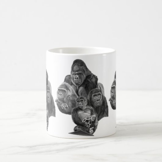 Gorilla Family Mug (ゴリラ家族のマグカップ）Gorilla Life Kaffeetasse (Mittel)
