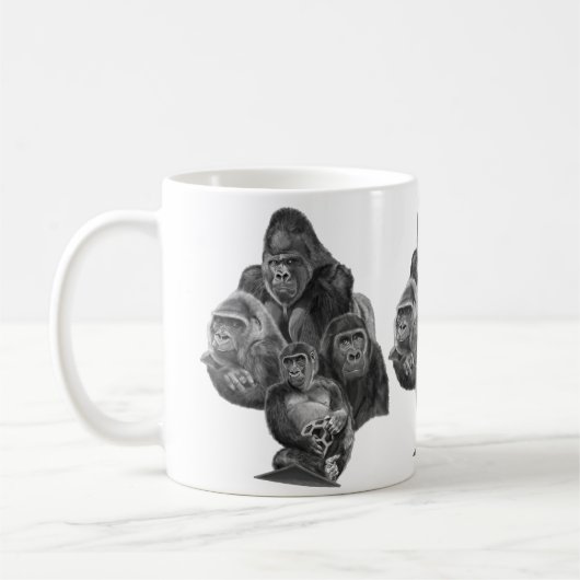 Gorilla Family Mug (ゴリラ家族のマグカップ)Gorilla Life Kaffeetasse (Links)