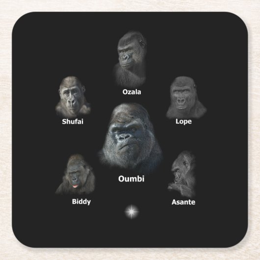 Gorilla Family Rechteckiger Pappuntersetzer (Vorderseite)
