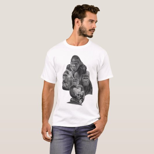 Gorilla Family T-shirt (ゴリラ家族のT-シャツ)Gorilla Life (Vorne ganz)