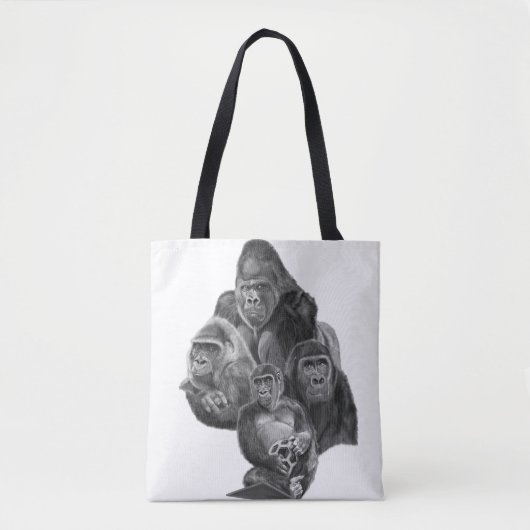 Gorilla Family tote Bag (ゴリラ家族のトートバッグ)Gorilla Life Tasche (Vorderseite)