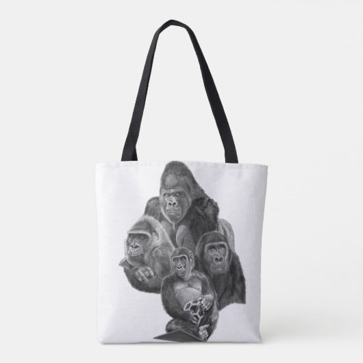 Gorilla Family tote Bag (ゴリラ家族のトートバッグ)Gorilla Life Tasche (Rückseite)