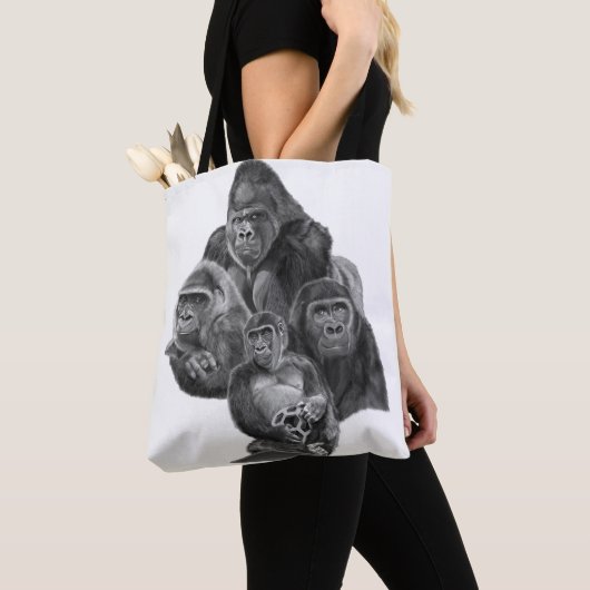Gorilla Family tote Bag (ゴリラ家族のトートバッグ）Gorilla Life Tasche (Von Nahem)