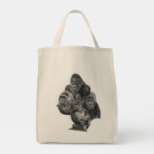Gorilla Family Totebag (ゴリラ家族のトートバッグ）Gorilla Life Tragetasche (Rückseite)