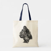 Gorilla Family Totebag (ゴリラ家族のトートバッグ）Gorilla Life Tragetasche (Rückseite)