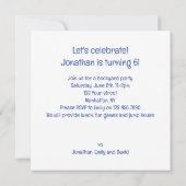 Gorilla feiert Geburtstag, Party Affen Einladung (Rückseite)