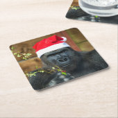 Gorilla Festive Cheer entfesselt Rechteckiger Pappuntersetzer (angewinkelt)