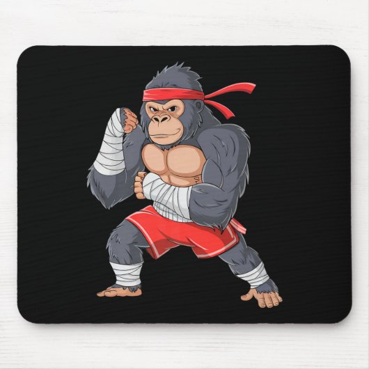 Gorilla Fighter MMA Kickboxen Training Martial Art Mousepad (Vorne)