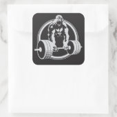 Gorilla Fitness Besenmodus Quadratischer Aufkleber (Tasche)