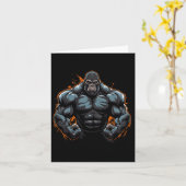 Gorilla Flexing Karte (Gelbe Blume)
